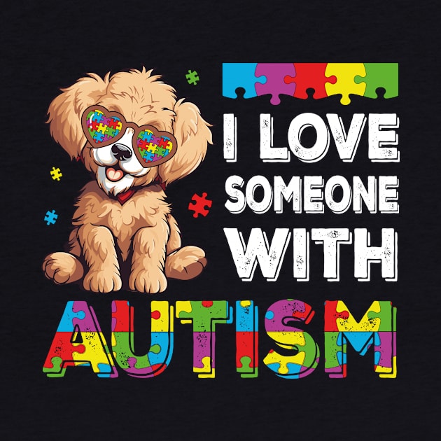 I Love Someone With Autism Funny Autism Awareness Dog by JUST PINK